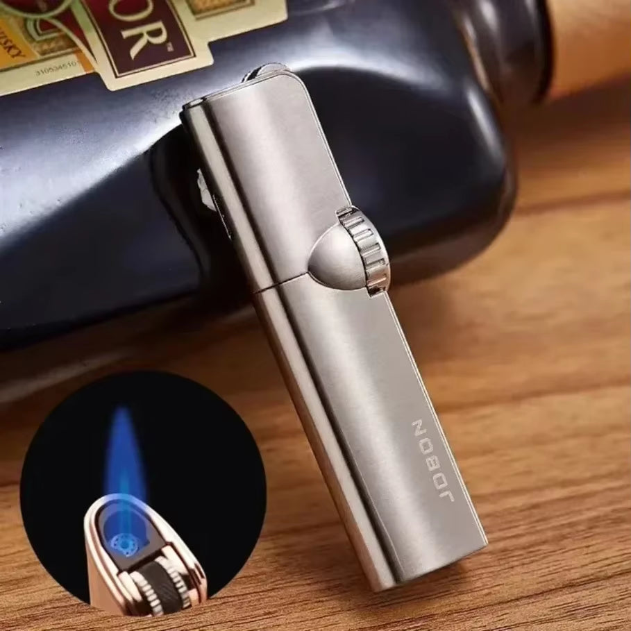 JOBON Inflatable 4 Torch Jet Windproof Lighter Metal Grinding Wheel Flint Lighter Gas Butane Inflatable Gift Cigar Lighter