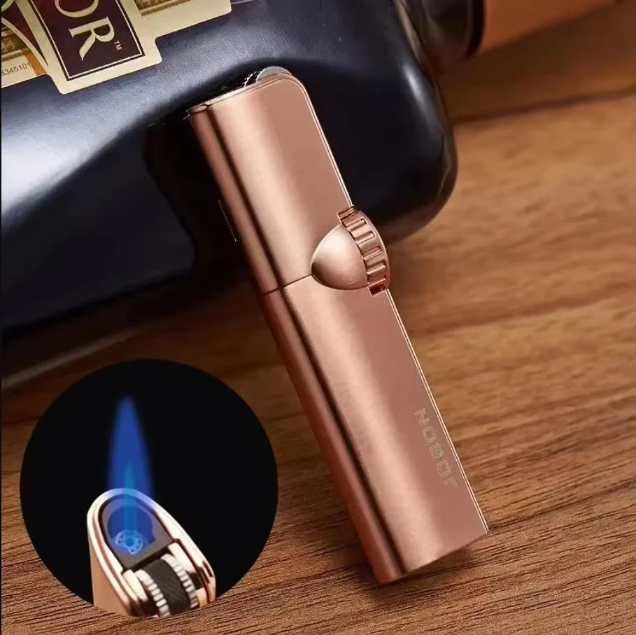 JOBON Inflatable 4 Torch Jet Windproof Lighter Metal Grinding Wheel Flint Lighter Gas Butane Inflatable Gift Cigar Lighter