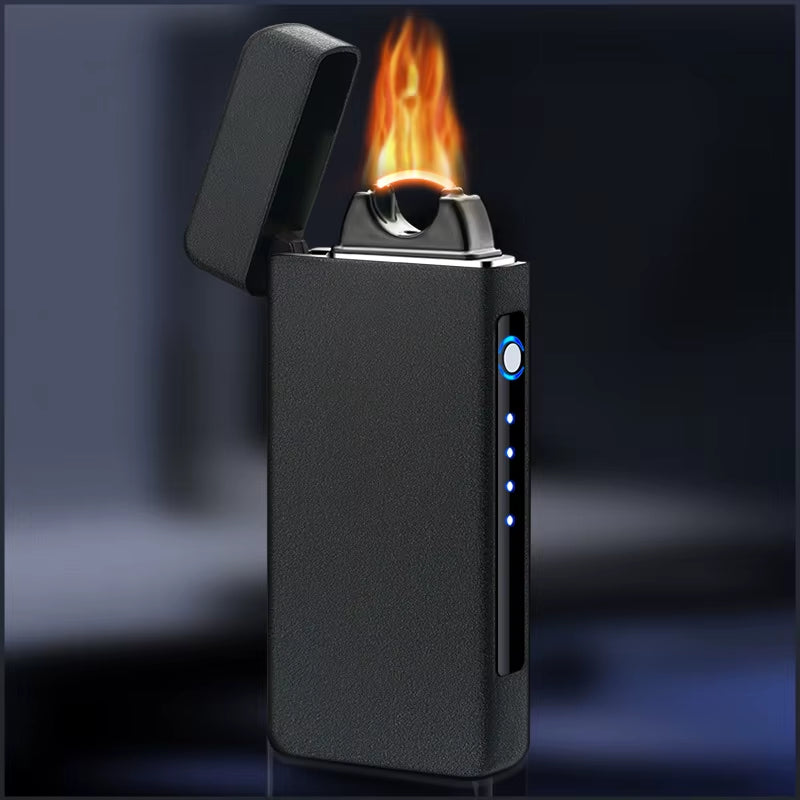 Gold Extra Large Arc Ciga Lighter USB Charging Lighter Plasma Cigar Lighter Windproof Flame Electronic Lighter