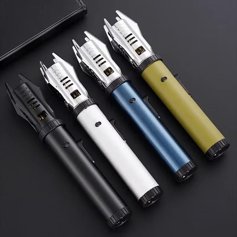 High Temperature Welding Torch Lighter Windproof Jet Flame Cigar Lighter Refillable Butane Lighter Outdoor BBQ Lighters Isqueiro